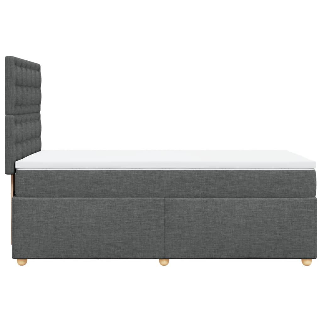 Κρεβάτι Boxspring με Στρώμα Σκούρο Γκρι 100x200 εκ. Υφασμάτινο - Pakobazaar
