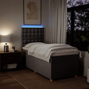 Κρεβάτι Boxspring με Στρώμα Taupe 100 x 200 εκ. Υφασμάτινο - Pakobazaar