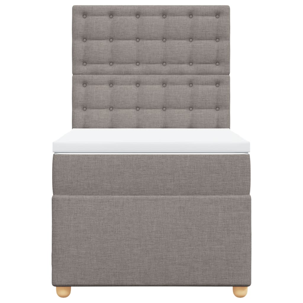 Κρεβάτι Boxspring με Στρώμα Taupe 100 x 200 εκ. Υφασμάτινο - Pakobazaar