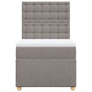 Κρεβάτι Boxspring με Στρώμα Taupe 100 x 200 εκ. Υφασμάτινο - Pakobazaar