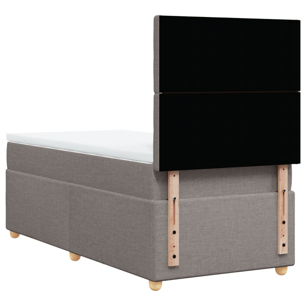 Κρεβάτι Boxspring με Στρώμα Taupe 100 x 200 εκ. Υφασμάτινο - Pakobazaar