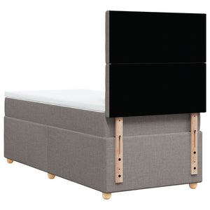 Κρεβάτι Boxspring με Στρώμα Taupe 100 x 200 εκ. Υφασμάτινο - Pakobazaar