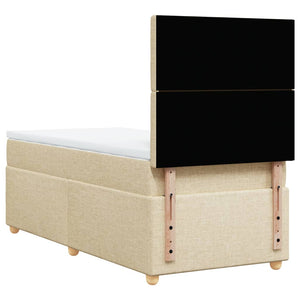 Κρεβάτι Boxspring με Στρώμα Κρεμ 100 x 200 εκ. Υφασμάτινο
