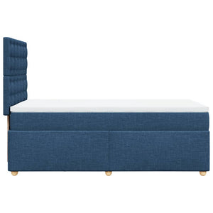 Κρεβάτι Boxspring με Στρώμα Μπλε 100 x 200 εκ. Υφασμάτινο