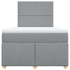 Κρεβάτι Boxspring με Στρώμα Ανοιχτό Γκρι 120x190 εκ. Υφασμάτινο - Pakobazaar