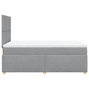 Κρεβάτι Boxspring με Στρώμα Ανοιχτό Γκρι 120x190 εκ. Υφασμάτινο - Pakobazaar