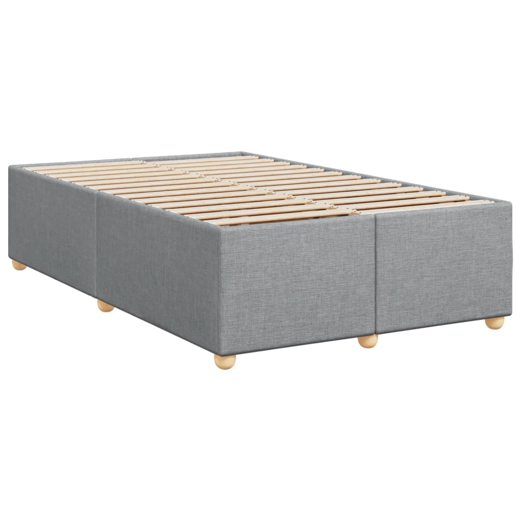 Κρεβάτι Boxspring με Στρώμα Ανοιχτό Γκρι 120x190 εκ. Υφασμάτινο - Pakobazaar