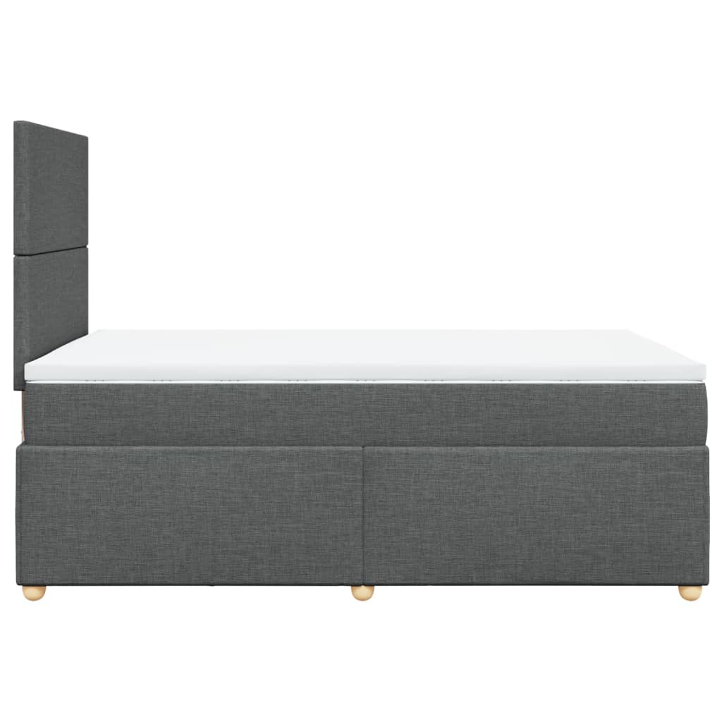 Κρεβάτι Boxspring με Στρώμα Σκούρο Γκρι 120x190 εκ Υφασμάτινο - Pakobazaar