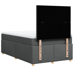 Κρεβάτι Boxspring με Στρώμα Σκούρο Γκρι 120x190 εκ Υφασμάτινο - Pakobazaar