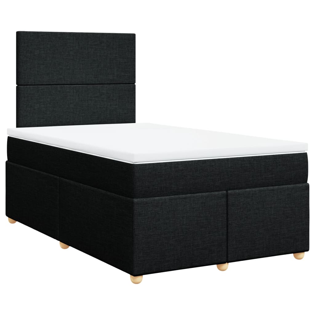 Κρεβάτι Boxspring με Στρώμα Μαύρο 120x190 εκ. Υφασμάτινο - Pakobazaar