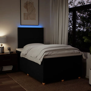 Κρεβάτι Boxspring με Στρώμα Μαύρο 120x190 εκ. Υφασμάτινο - Pakobazaar