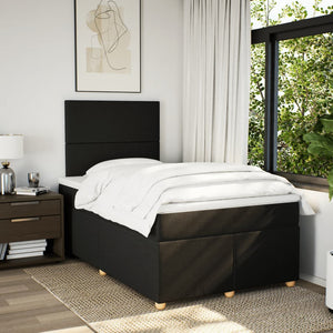 Κρεβάτι Boxspring με Στρώμα Μαύρο 120x190 εκ. Υφασμάτινο - Pakobazaar