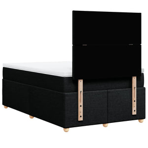 Κρεβάτι Boxspring με Στρώμα Μαύρο 120x190 εκ. Υφασμάτινο - Pakobazaar