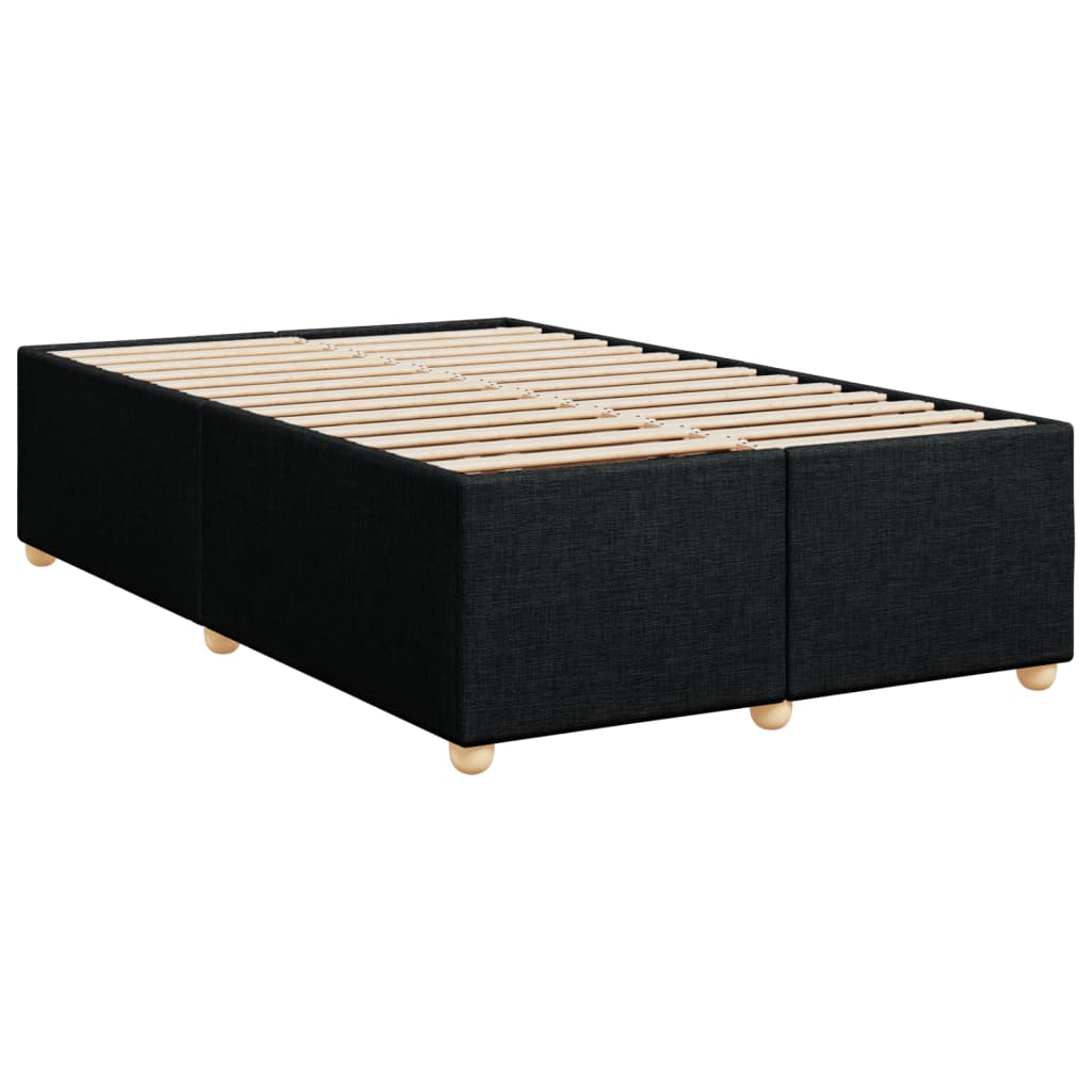 Κρεβάτι Boxspring με Στρώμα Μαύρο 120x190 εκ. Υφασμάτινο - Pakobazaar