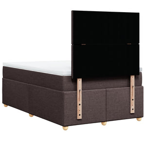 Κρεβάτι Boxspring με Στρώμα Σκούρο Καφέ 120x190 εκ Υφασμάτινο