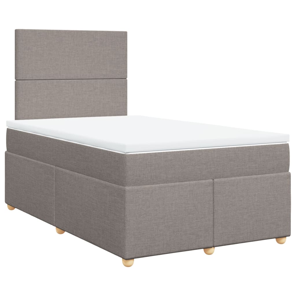 Κρεβάτι Boxspring με Στρώμα Taupe 120x190 εκ. Υφασμάτινο
