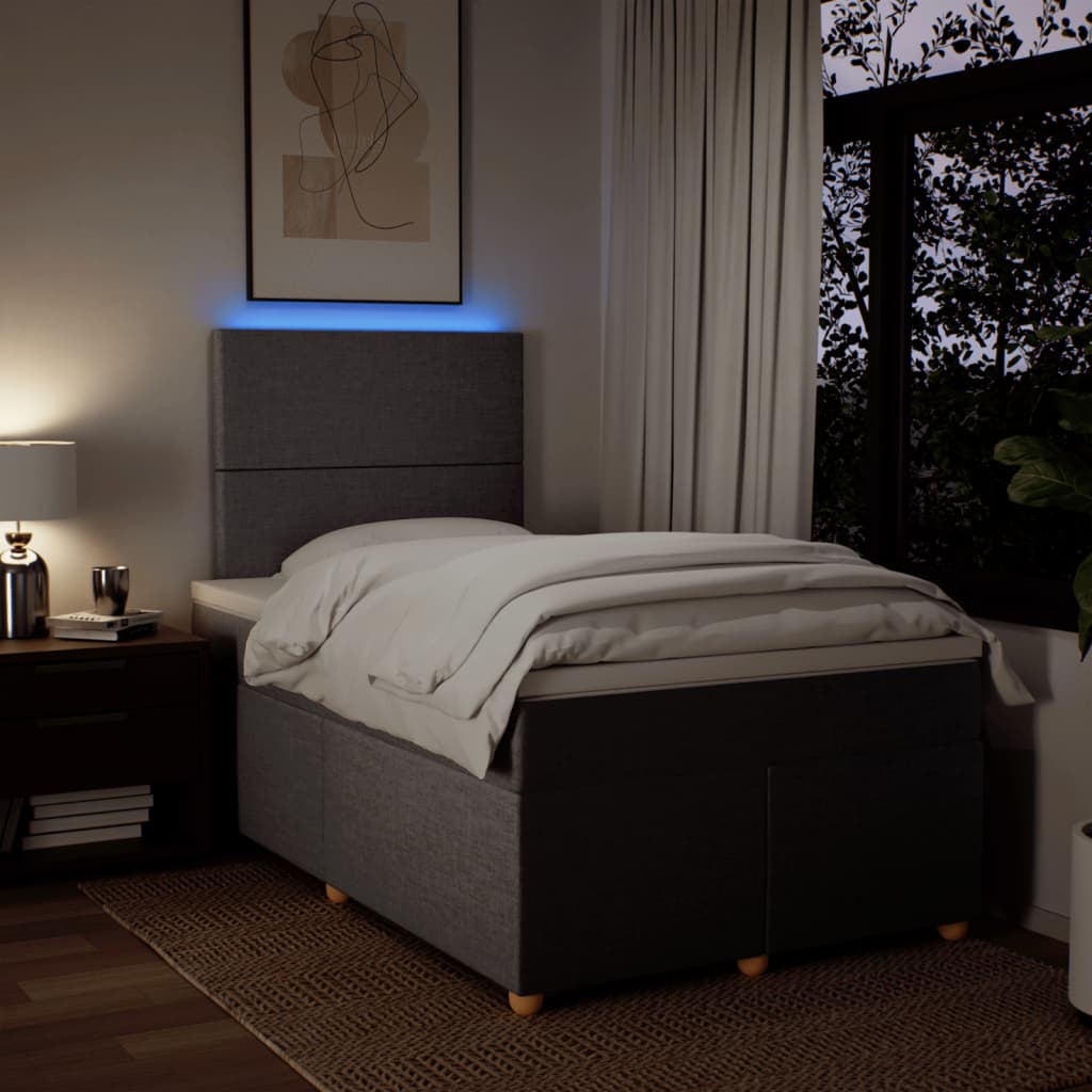 Κρεβάτι Boxspring με Στρώμα Taupe 120x190 εκ. Υφασμάτινο