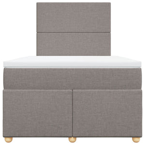 Κρεβάτι Boxspring με Στρώμα Taupe 120x190 εκ. Υφασμάτινο