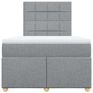 Κρεβάτι Boxspring με Στρώμα Ανοιχτό Γκρι 120x190 εκ. Υφασμάτινο - Pakobazaar