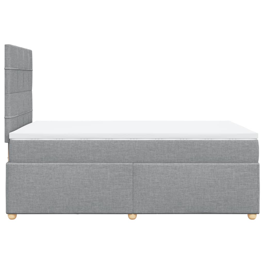Κρεβάτι Boxspring με Στρώμα Ανοιχτό Γκρι 120x190 εκ. Υφασμάτινο - Pakobazaar