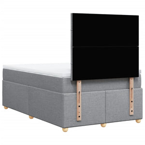 Κρεβάτι Boxspring με Στρώμα Ανοιχτό Γκρι 120x190 εκ. Υφασμάτινο - Pakobazaar