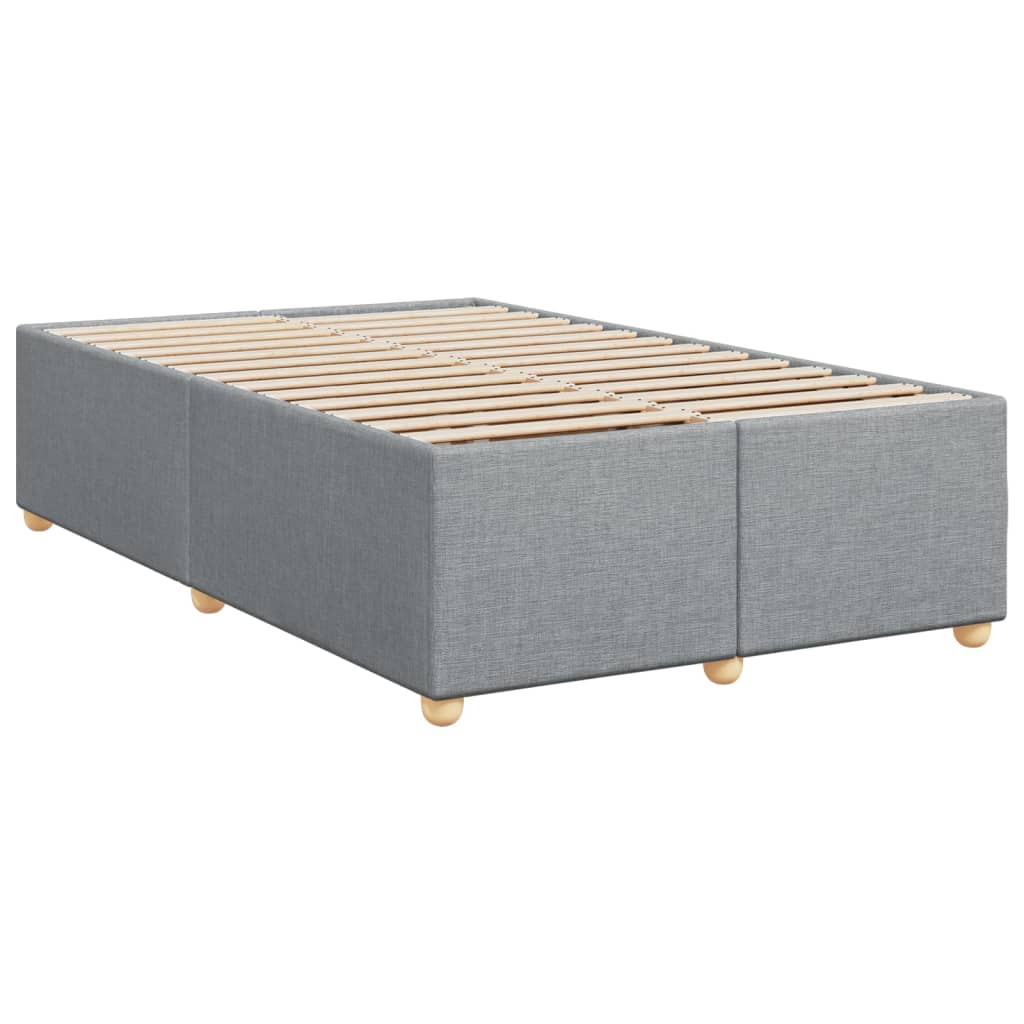 Κρεβάτι Boxspring με Στρώμα Ανοιχτό Γκρι 120x190 εκ. Υφασμάτινο - Pakobazaar