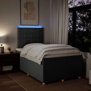 Κρεβάτι Boxspring με Στρώμα Σκούρο Γκρι 120x190 εκ Υφασμάτινο - Pakobazaar