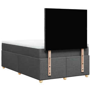Κρεβάτι Boxspring με Στρώμα Σκούρο Γκρι 120x190 εκ Υφασμάτινο - Pakobazaar