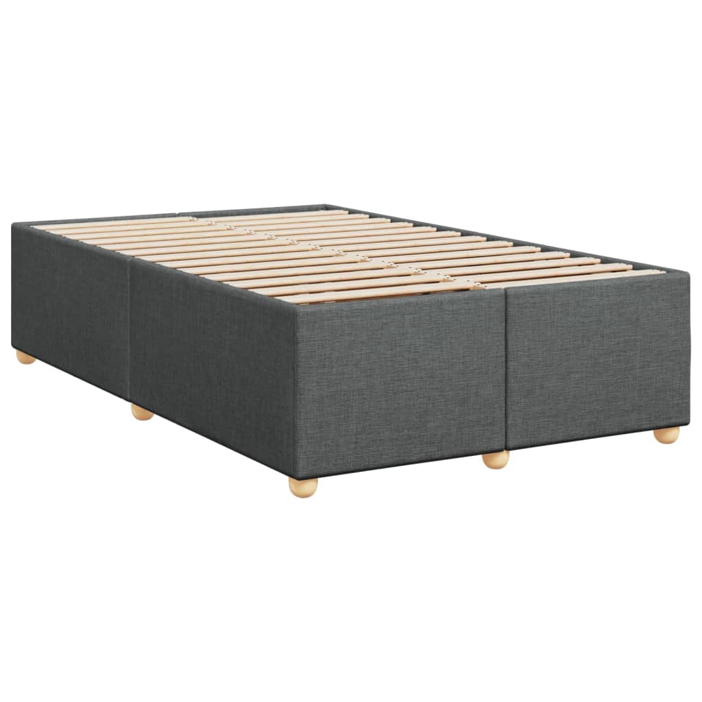 Κρεβάτι Boxspring με Στρώμα Σκούρο Γκρι 120x190 εκ Υφασμάτινο - Pakobazaar