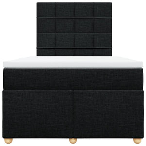 Κρεβάτι Boxspring με Στρώμα Μαύρο 120x190 εκ. Υφασμάτινο - Pakobazaar