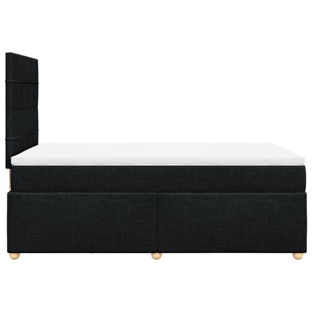 Κρεβάτι Boxspring με Στρώμα Μαύρο 120x190 εκ. Υφασμάτινο - Pakobazaar