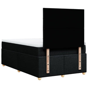 Κρεβάτι Boxspring με Στρώμα Μαύρο 120x190 εκ. Υφασμάτινο - Pakobazaar