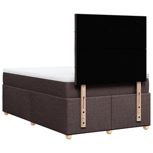 Κρεβάτι Boxspring με Στρώμα Σκούρο Καφέ 120x190 εκ Υφασμάτινο - Pakobazaar