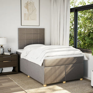 Κρεβάτι Boxspring με Στρώμα Taupe 120x190 εκ. Υφασμάτινο - Pakobazaar