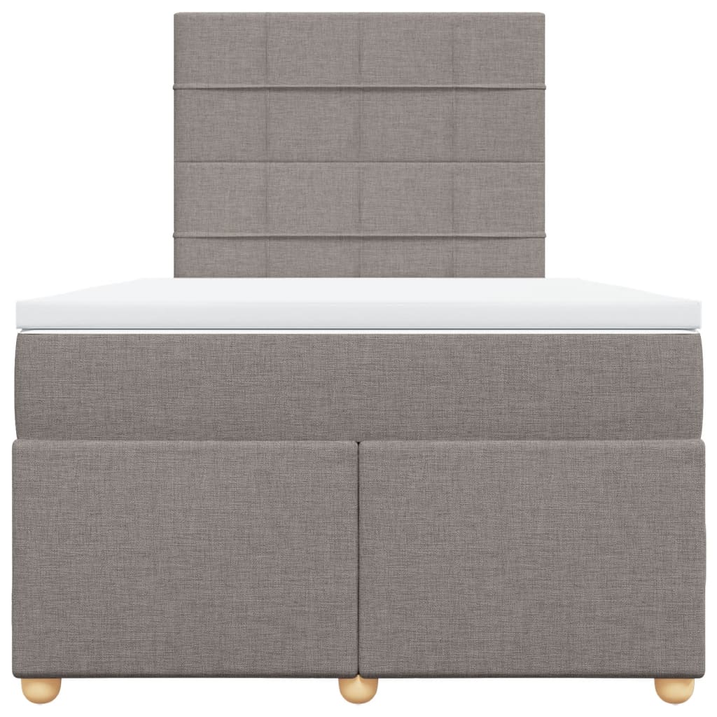 Κρεβάτι Boxspring με Στρώμα Taupe 120x190 εκ. Υφασμάτινο - Pakobazaar