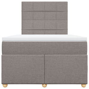 Κρεβάτι Boxspring με Στρώμα Taupe 120x190 εκ. Υφασμάτινο - Pakobazaar