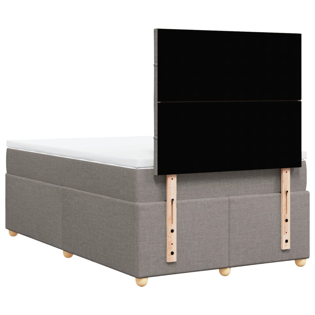 Κρεβάτι Boxspring με Στρώμα Taupe 120x190 εκ. Υφασμάτινο - Pakobazaar