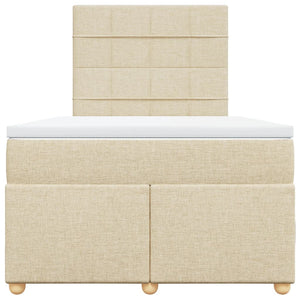 Κρεβάτι Boxspring με Στρώμα Κρεμ 120x190 εκ. Υφασμάτινο
