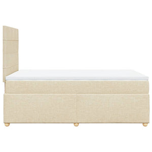 Κρεβάτι Boxspring με Στρώμα Κρεμ 120x190 εκ. Υφασμάτινο