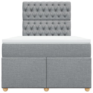 Κρεβάτι Boxspring με Στρώμα Ανοιχτό Γκρι 120x190 εκ. Υφασμάτινο - Pakobazaar