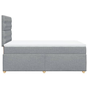 Κρεβάτι Boxspring με Στρώμα Ανοιχτό Γκρι 120x190 εκ. Υφασμάτινο - Pakobazaar