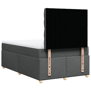 Κρεβάτι Boxspring με Στρώμα Σκούρο Γκρι 120x190 εκ Υφασμάτινο - Pakobazaar
