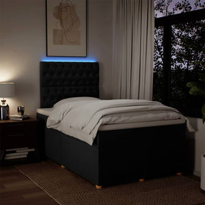 Κρεβάτι Boxspring με Στρώμα Μαύρο 120x190 εκ. Υφασμάτινο - Pakobazaar