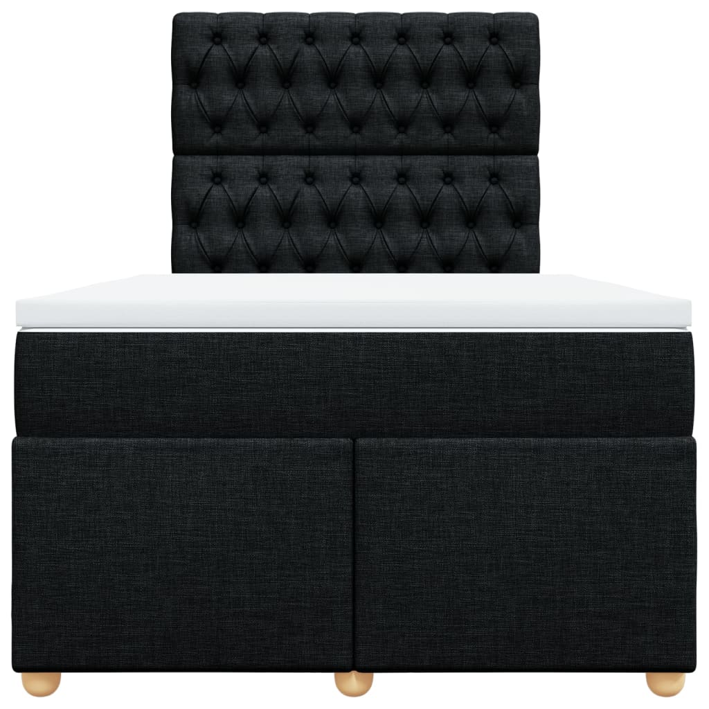 Κρεβάτι Boxspring με Στρώμα Μαύρο 120x190 εκ. Υφασμάτινο - Pakobazaar