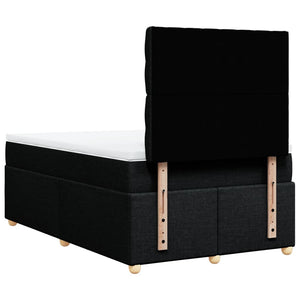 Κρεβάτι Boxspring με Στρώμα Μαύρο 120x190 εκ. Υφασμάτινο - Pakobazaar