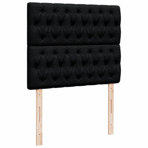Κρεβάτι Boxspring με Στρώμα Μαύρο 120x190 εκ. Υφασμάτινο - Pakobazaar