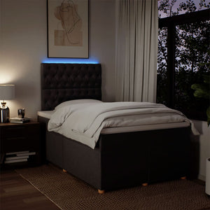 Κρεβάτι Boxspring με Στρώμα Σκούρο Καφέ 120x190 εκ Υφασμάτινο