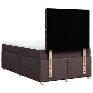 Κρεβάτι Boxspring με Στρώμα Σκούρο Καφέ 120x190 εκ Υφασμάτινο