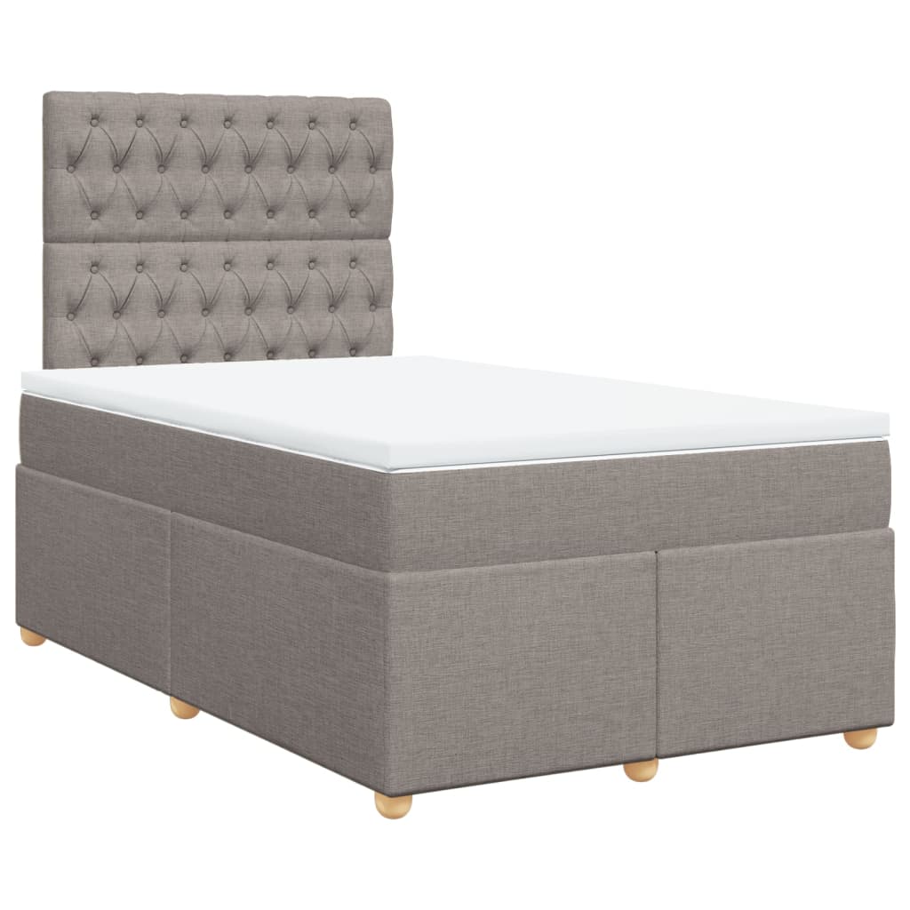 Κρεβάτι Boxspring με Στρώμα Taupe 120x190 εκ. Υφασμάτινο - Pakobazaar