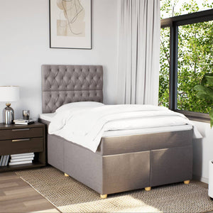 Κρεβάτι Boxspring με Στρώμα Taupe 120x190 εκ. Υφασμάτινο - Pakobazaar